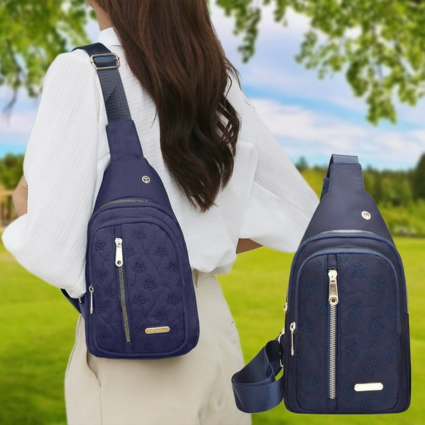 Bolso bandolera de oficina para hombre y mujer, mochila de hombro, bolso de pecho, mochila cruzada colorida con orificio para auriculares, bolso de pecho de moda para senderismo, camping, viajes al ai