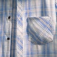 thumbnail image 5 of hoksml Men's Plaid Short Sleeve Button Down Shirts, Regular Fit Breathable Casual Shirt with Chest Pocket for Beach Daily Vacation, 5 of 5