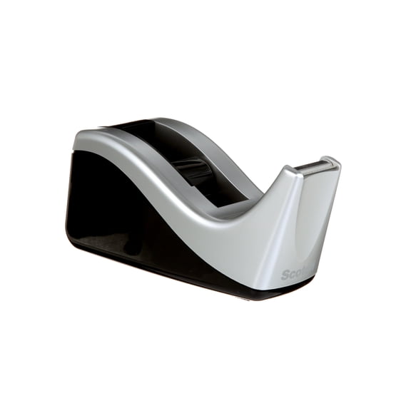 Scotch Desktop Tape Dispenser, C60-ST, Silvertech Two-Tone