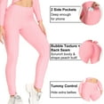 thumbnail image 3 of QRIC Women High Waisted Yoga Pants With Pockets Workout Butt Lifting Scrunch Booty Leggings Tummy Control Anti Cellulite Textured Tights, 3 of 6
