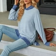 thumbnail image 4 of Women's Fall Long Sleeve Tops Mock Neck Basic T-Shirts Blouse Tunics Tops Casual Side Split Tshirt, 4 of 7