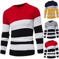 thumbnail image 3 of Xunlbb Mens Long Sleeve Tee Shirts, Men's Base Knit Stripe Long Sleeved Round Neck Top L-2XL Gifts for Men, 3 of 3