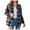 Dark Blue, variant on ICHUANYI Womens Trendy Plaid Print Jacket Casual Warm Button Coat Pocket Long Sleeve Shirt Fall Winter Clothes Outfits 2023