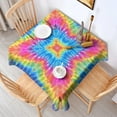 thumbnail image 2 of Colorful Tie Dye Pattern Square Tablecloth,Waterproof Square Table Cover,Wipeable Spillproof Washable Table Cover for Home Kitchen Party Decor 42"X42"(107x107cm), 2 of 6