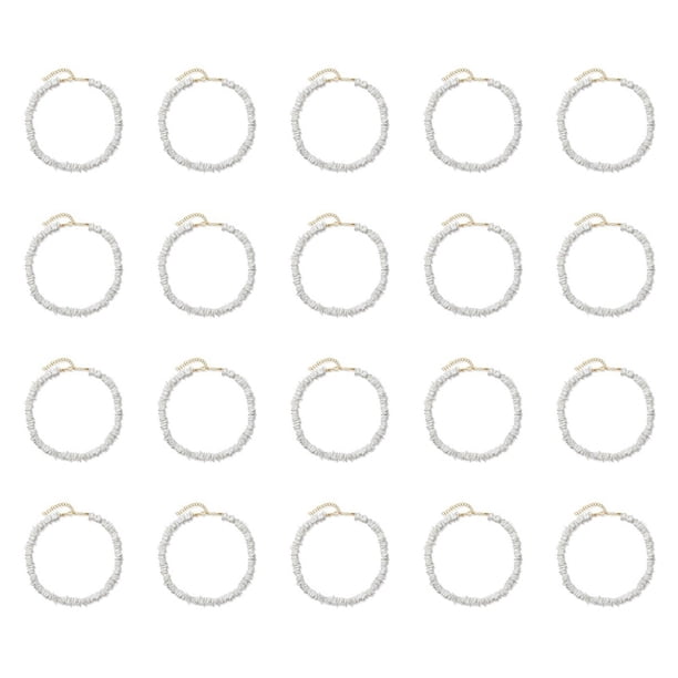 20X Collar de Conchas Puka para Mujer Boho Tropical Hawaiian Beach Puka Shell Surfer Gargantilla Collar Joyas Hombres Mujeres