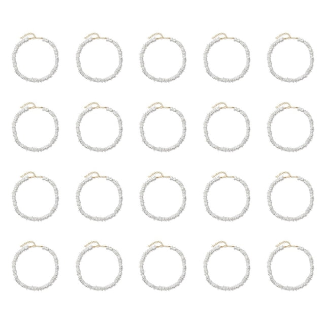 20X Collar de Conchas Puka para Mujer Boho Tropical Hawaiian Beach Puka Shell Surfer Gargantilla Collar Joyas Hombres Mujeres