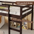 thumbnail image 5 of UHOMEPRO Twin Size Loft Bed, Solid Wood Loft Bed Frame with Wooden Slats, Modern Low Loft Bed for Boys Girls, No Box Spring Needed, Espresso, 5 of 8