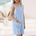 thumbnail image 3 of XXWXYD Girls Jumpsuit Sleeveless Adjustable Lace Trim Shoulder Strap Shorts with Pockets, Casual Romper for Spring Summer Fall, 3 of 8