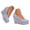 Light Blue, variant on Wedges for Women Closed Round Toe Platform High Heel Wedge Pumps Suede Dress Shoes Slip on Work Sandals Size 7.5 Red