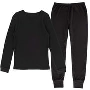 Ensemble de sous-vêtements gaufrés thermiques Fruit of the Loom pour filles, noir, 14-16
