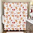 thumbnail image 4 of Christmas Shower Curtain Gingerbread Man Snowflake Holiday Bathroom Decor, White Christmas Bathtub Curtain with Candy Cane Glove, Fun Cute Winter Bathroom Accessories 70X70IN, 4 of 6