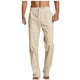 thumbnail image 1 of Pantalones largos para hombre, moda informal, lisos, con cremallera, bolsillos, pantalones acampanados, pantalones de poliéster para hombre., 1 of 7