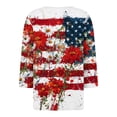 thumbnail image 5 of KDDYLITQ 250 Anniversary Usa Shirts Womens Usa Star Stripes Short Sleeve Clothes Usa Flag Button V Neck Fourth Of July Blousees Birthday Comfy T-Shirts Vermilion XL, 5 of 5