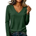 thumbnail image 6 of Long Sleeve Shirts for Women Fall Outfit 2026 Fashion Casual T Shirt V Neck Basic Loose Tunic Tops L, 6 of 7