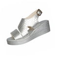 thumbnail image 2 of Viluyesy Womens Wedge Sandals, Open Toe Adjustable Buckle Thick Sole 2026 Casual Fashion Shoes Silver US5.5, 2 of 9