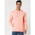 thumbnail image 3 of Sudadera con capucha para hombre, manga larga, con cordón sólido y bolsillo Rosa M, 3 of 6