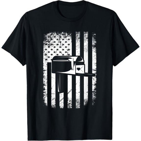 t-shirt Vintage Postal Worker American Flag US Mail Carrier Gift T-Shirt mens,black,women,funny,men,journey,Crew Neck, Short Sleeve,printing