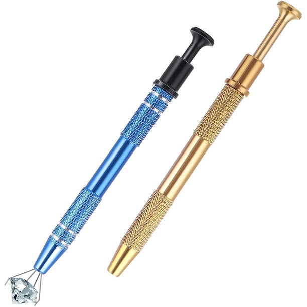 2 piezas Piercing Ball Grabber Tool, herramienta de recogida de joyero de acero inoxidable Pinzas de garra de diamante de 4 puntas Pearl Grabber Pick Up Tool para objetos pequeños