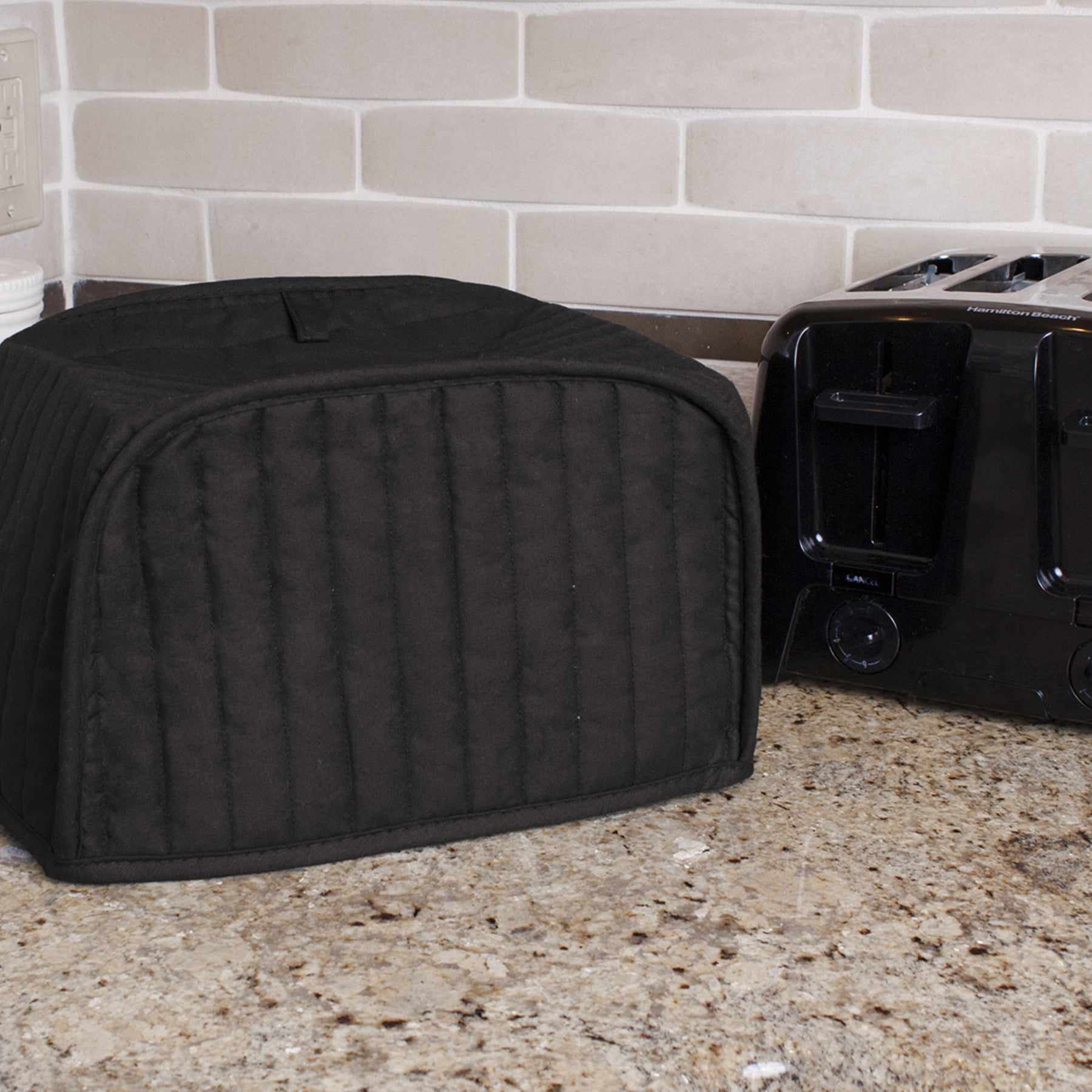 RITZ Polyester / Cotton Quilted Four Slice Toaster Appliance Cover Machine Washable Dust and Fingerprint Protection Graphite Grey 