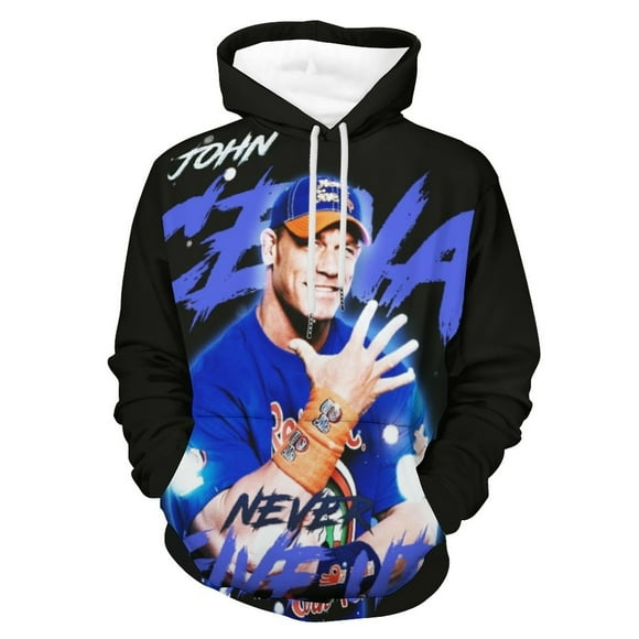John Cena Lutteur Mode Hip Hop Sweat à Capuche pour Femmes/hommes avec Poche Noir