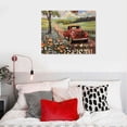 thumbnail image 5 of Nawypu Farmhouse Red Truck Wall Art Vintage Rustic Old Truck Pictures Wall Decor Country Retro Truck Painting Canvas Prints Home Artwork Framed Decoration for Bathroom Bedroom Living Room, 5 of 6