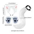 thumbnail image 3 of Conjunto de orejas y cola de animal, diadema con orejas para pelo para actuaciones en escenario durante las festividades. Blanco, 3 of 8