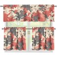 thumbnail image 1 of Red Camouflage Print Kitchen Curtains and Valances Set Thermal Insulated Curtains Kitchen Window Dressing Long Tier Curtains Cafe Curtains Rod Pocket Valances, 1 of 5