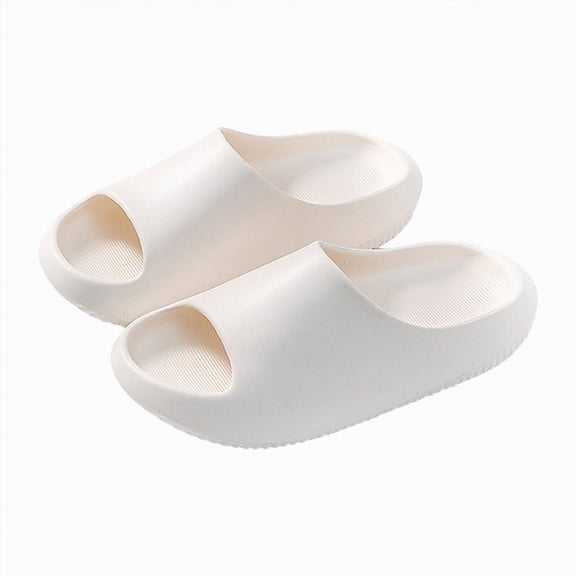 NIEWTR Kids Summer Slides for Girls Boys - Toddler Cute Slippers Quick Drying Shower Shoes Non-Slip Pool Sandals Shower Open Toe Beach Flip Flops(A-White,3)