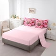 thumbnail image 5 of Feelyou Cartoon Bear Teens Bedding Comforter Set 7pcs, Kawaii Farmhouse Animal Queen Bedding Sets, Romantic Rose Flower Reversible Queen Sheet Sets, Breathable Home Decor, 5 of 8