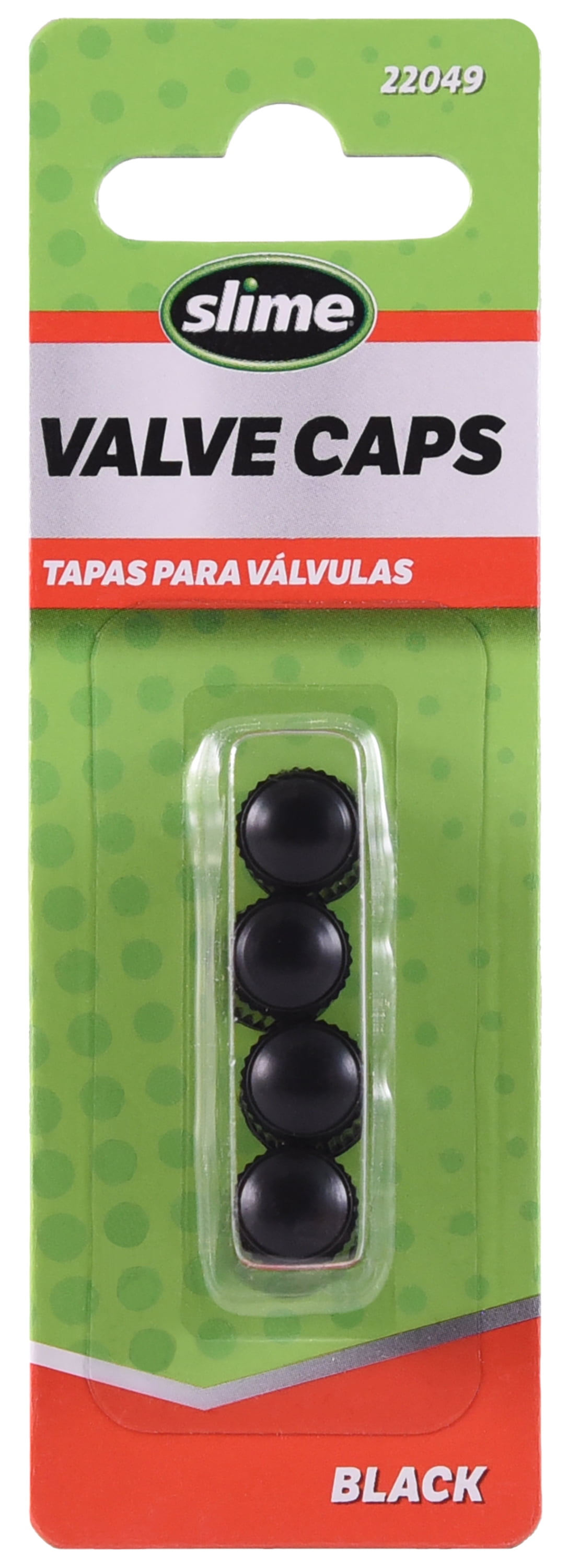 (4 pack) Slime Black Plastic Replacement Valve Caps (4PC) - 22049