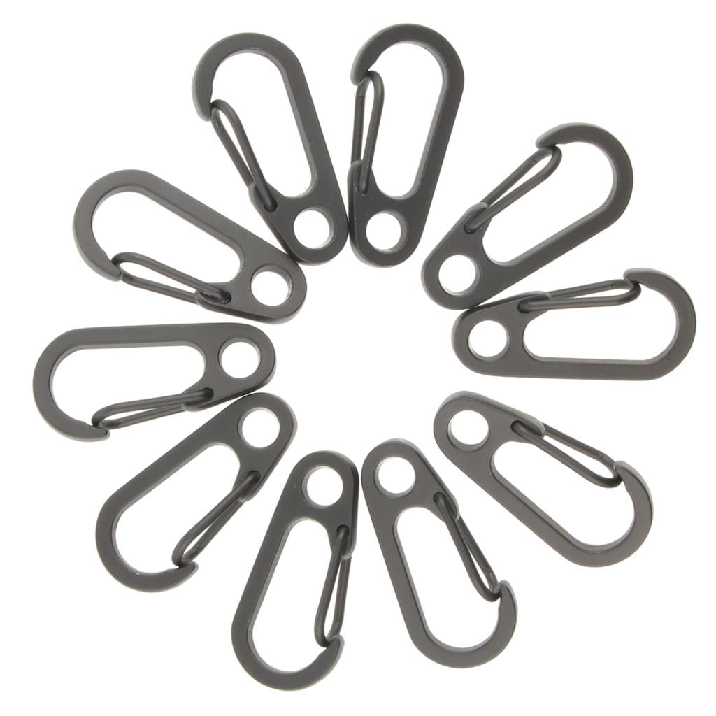 Silver Grey Spring Snap Hooks Carabiner Clip 260lbs Capacity Snap Hook with Eyelet and Screw 2-3/8” Locking Quick Link Keychain Set of 12 Heavy Duty Clasp Connector for Pet Key Ring Camping Swing 