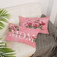 thumbnail image 5 of Mothers Day Pillow Covers 12x20 Set of 4 Pink Velvet Mom Throw Pillow Covers Rose Flower Cushion Covers Pillow Case Gift for Mother Mom Birthday Home Outdoor Sofa Decoration (12 by 20), 5 of 5