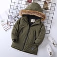 thumbnail image 3 of Gibobby Chamarra de forro polar para niños y niñasNiños Niñas Manga Larga Invierno Cálido Outwear Patchwork Color Chaqueta Abrigo Al Libre(Verde, 3-4 Años), 3 of 4
