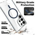 thumbnail image 5 of Dteck Samsung Galaxy S24 Ultra Clear Case with Camera Cover Stand,Military Grade Protection Compatible with MagSafe Slim Shockproof Magnetic Case Cover for Samsung Galaxy S24 Ultra ,Blue, 5 of 6