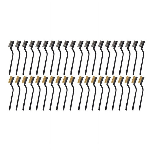 40 Piezas Cepillo de Alambre Cepillo de Metal para Limpiar Escoria de Soldadura Y Cepillo de Rasguño de óXido Cepillo de Escoria de Manejar Curvo Cepillo de óXido de Alambre