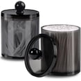 thumbnail image 1 of AIMIXUN Lot de 2 Distributeurs de Cotons-Tiges, Porte-Tige de Coton, Porte-Tige de Coton Noir Transparent de 10 oz, Porte-Ronde de Coton, Ensemble de Pots d'Apothicaire, Rangement et Organisation pour Boule de Coton, Tampons Ronds, Soie Dentaire, 1 of 8