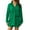 Green, variant on Musuos Women Casual 2 Pcs Clothes Set Solid Color Ruched Long Sleeve Button Down Shirts with Shorts Suit