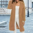 thumbnail image 2 of B91xZ Manteau pour Femme Cardigan à Capuche Manteau Ouvert Manteau d'Extérieur avec Poches, Brun m, 2 of 4