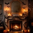thumbnail image 3 of OAVQHLG3B 71 inch Artificial Halloween Garland, Black Eucalyptus Hanging Garlands, Halloween Vines for Mantle Fireplace Table Home Indoor Decor, 3 of 7
