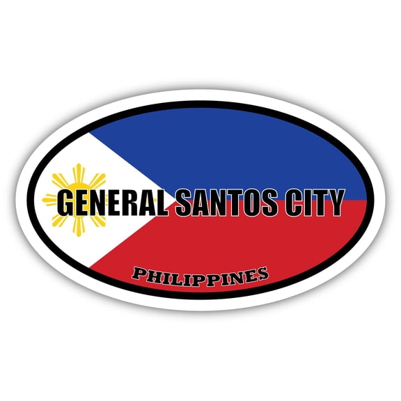 General Santos City Philippines Flag Oval Decal Vinyl Bumper Sticker 3x5 inches