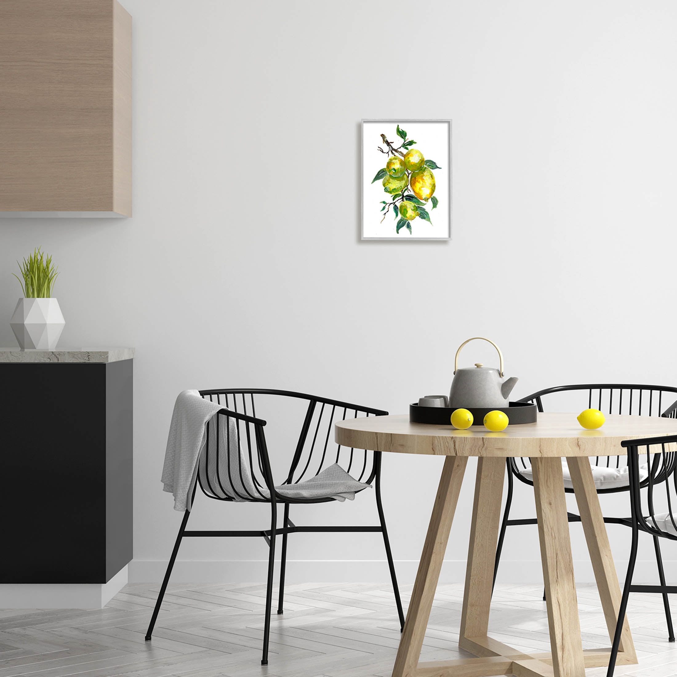 Lemon Citrus Fruit Tree Food & Beverage Graphic Art Gray Framed Art Print Wall Art