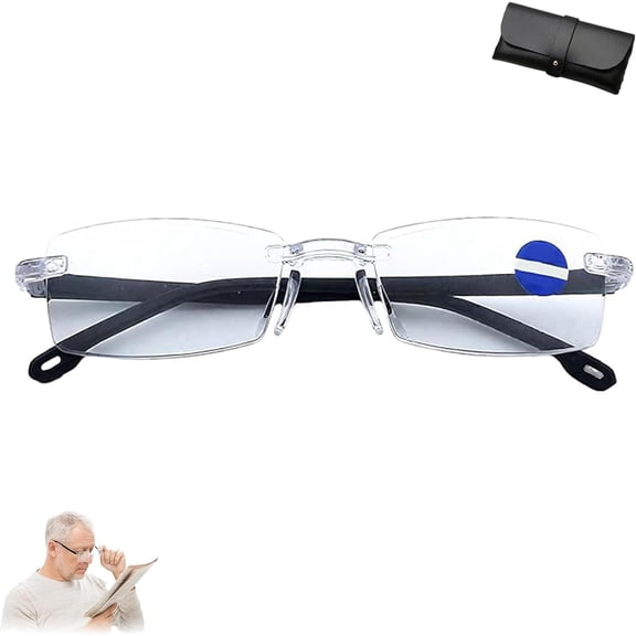 Automatic Zoom Reading Glasses with Anti Blue Light & Color-Changing Lenses – for Women & Men, Lightweight Presbyopia Eyewear