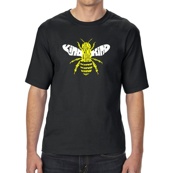 Men's Tall and Long Word Art T-shirt - Bee Kind