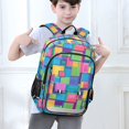 thumbnail image 6 of FORMRS Unisex School Backpack 17" Student Travel Bag with Laptop Compartment, Colorful Geometric Pattern, 6 of 7
