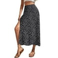 thumbnail image 6 of Womens Skirts Autumn Winter Floral Mid Waist A Line Loose Casual Skirt Holiday Wear, 6 of 8