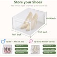 thumbnail image 3 of Cajas de zapatos transparentes, Organizadores de zapatos plegables y apilables, Caja Zapatero Plástico aptas para zapatillas y tacones, 13.97x33.53x23.11 cm, Juego de 12 unidades, Color negro, 3 of 5