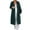 Green, variant on Women's Long Coat Mid-weight Long Sleeve Open Front Hooded Pea Coat Casual Fall Winter Trendy Overcoat with Pockets (L, Black)