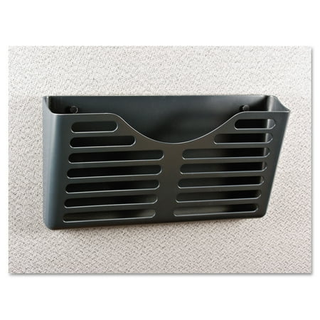 Button Recycled Storage File - Universal Recycled Plastic Cubicle Single File Pocket, Black -UNV08162