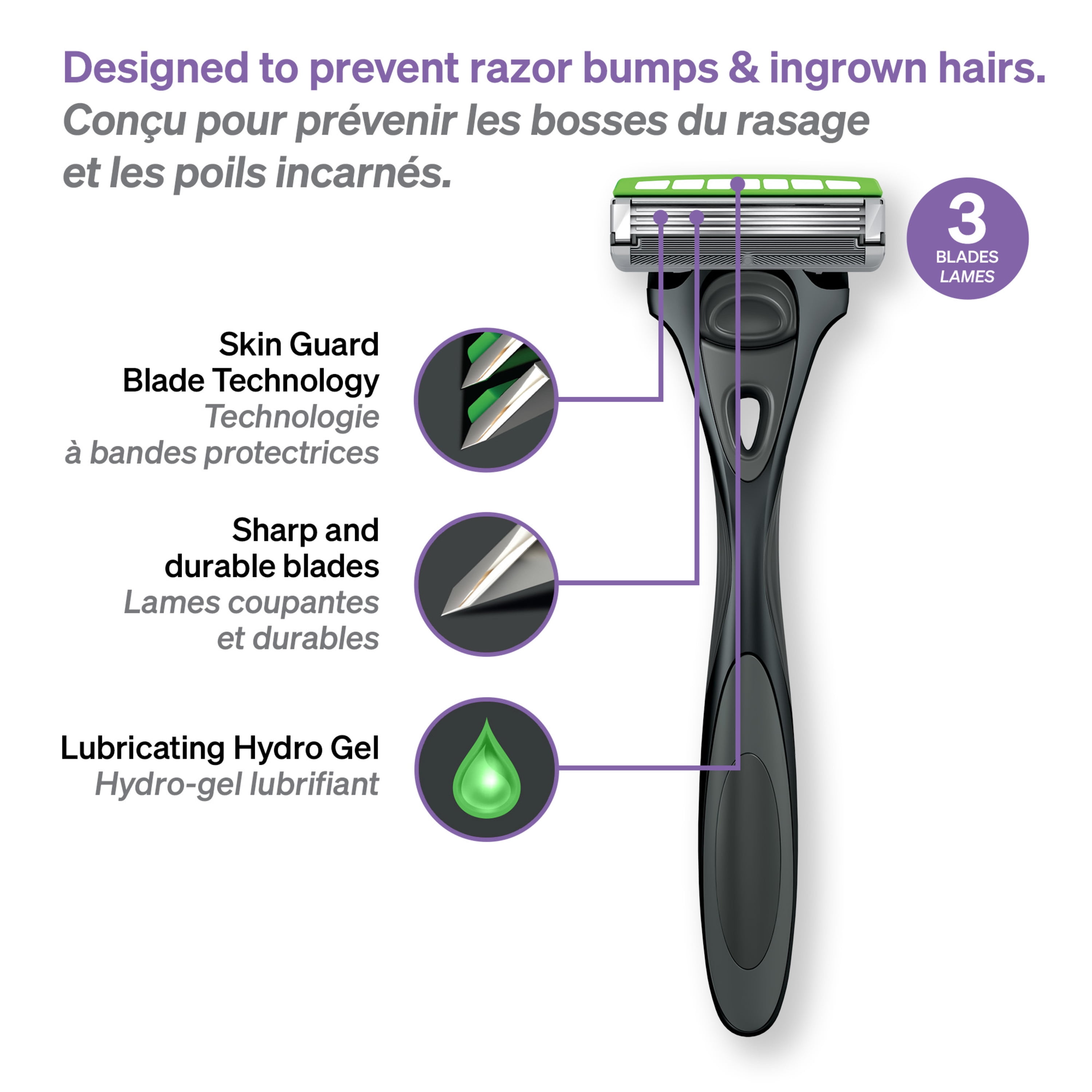 Cartouches de lames Schick Hydro pour peau ultra-sensible