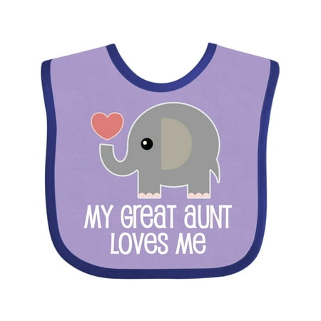 

Inktastic Great Aunt Loves Me Elephant Gift Baby Boy or Baby Girl Bib